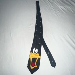 Warner Bros. Black Tie with Daffy Duck Design